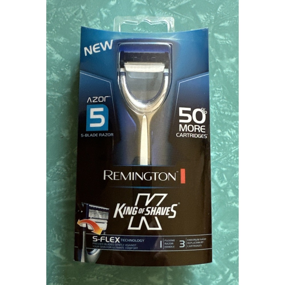 Remington King of Shaves Azor 5 Blade S-Flex Razor 3 Cartridges DISCONTINUED NEW